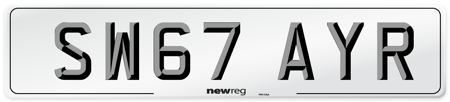 SW67 AYR Number Plate from New Reg